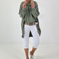 Oversized Shirt with Back Print - Olive