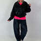 Casual leather-look jacket - black