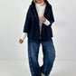 Light jacket with hood - navy blue