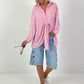 Long blouse with tie — pink