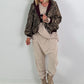 2 in 1 Jacke mit Leo-Print - burgunda
