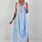 Sommerkleid mit Raff-Detail - hellblau