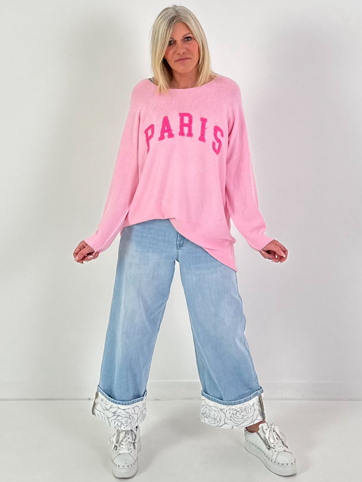 Pullover Modell "Fleur de Paris" - rosa