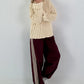 Pants with elastic waistband - burgundy