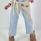 Jeans with soft crochet bolero - denim