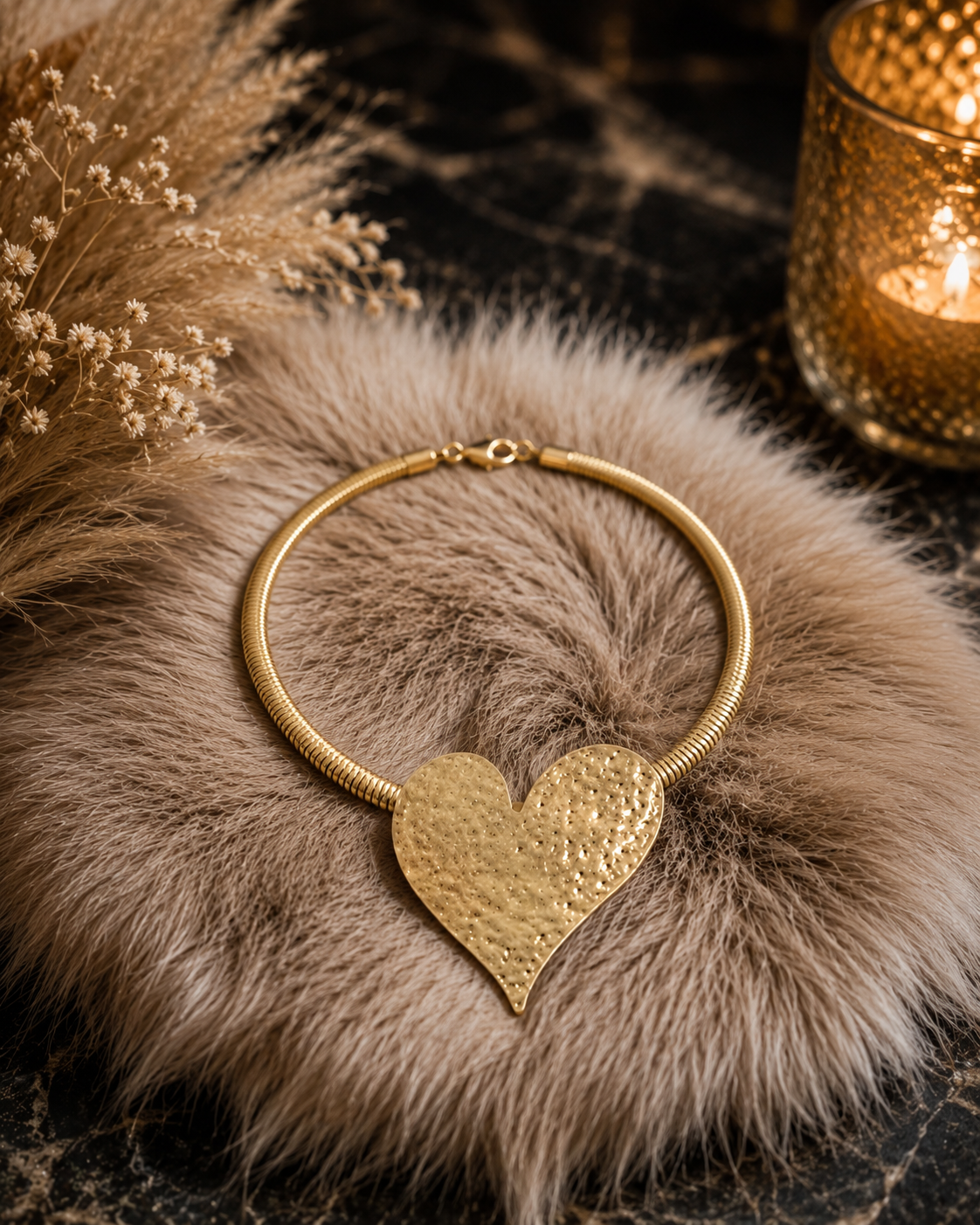 Statement Kette Herz- gold