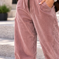 Weiche Ballon-Cordhose mit Gürtel - stone-washed-altrosa