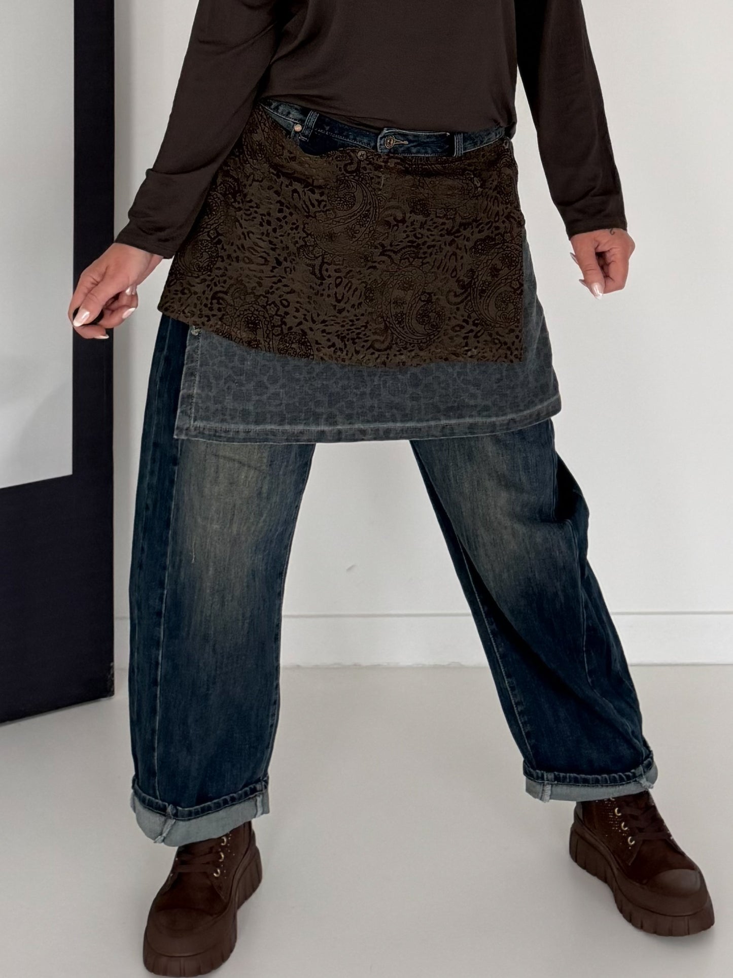 Ballonjeans mit abnehmbarem Layer-Detail - used-denim