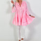 Tunika/Kleid mit Frotte-Applikation - rosa