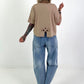 T-shirt with seam details - beige