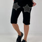 Sweat Shorts Leo with Studs - Black and White