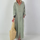 Linen dress - khaki