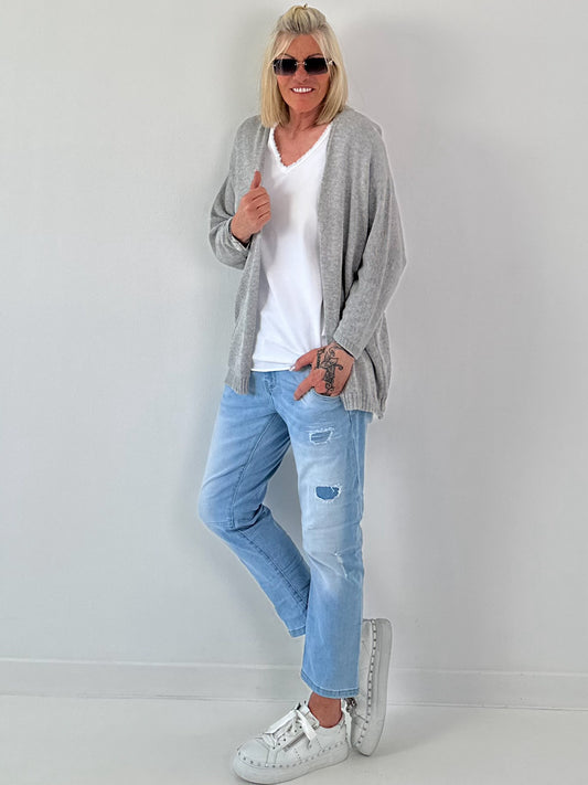Leichte Strickjacke - grau