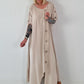 T-Shirt Kleid mit Ösen -beige