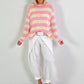 Pullover mit Streifen - beige-rosa