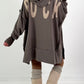 Oversized hoodie model "Rockwave" - ​​​​taupe