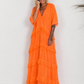 Long dress with fringes and ruffles - neon orange (available from May 29, 2026)
