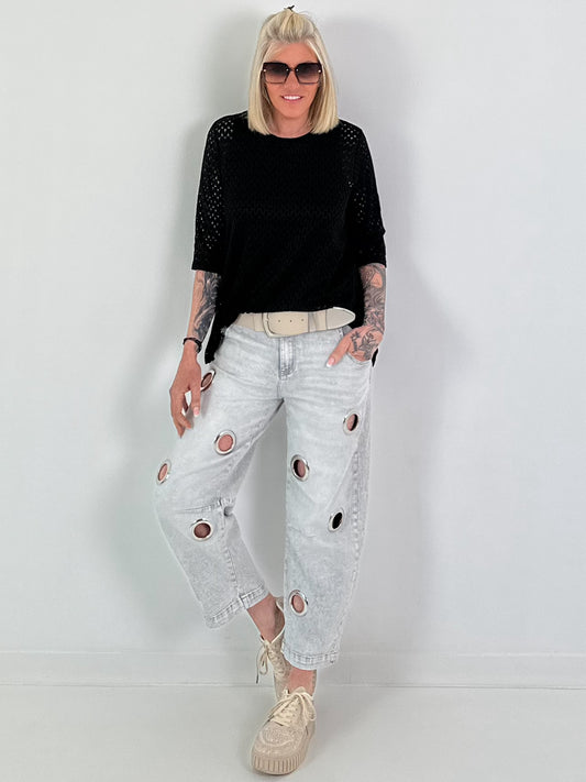 T-Shirt mit halben Arm - schwarz