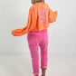 Short jacket with back print - neon orange