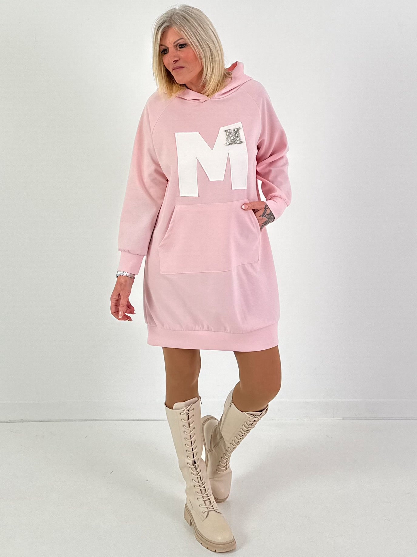 Long Hoodie/Kleid Modell "Edition M" - rosa