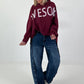 Oversized Hoodie Awesome - burgundy