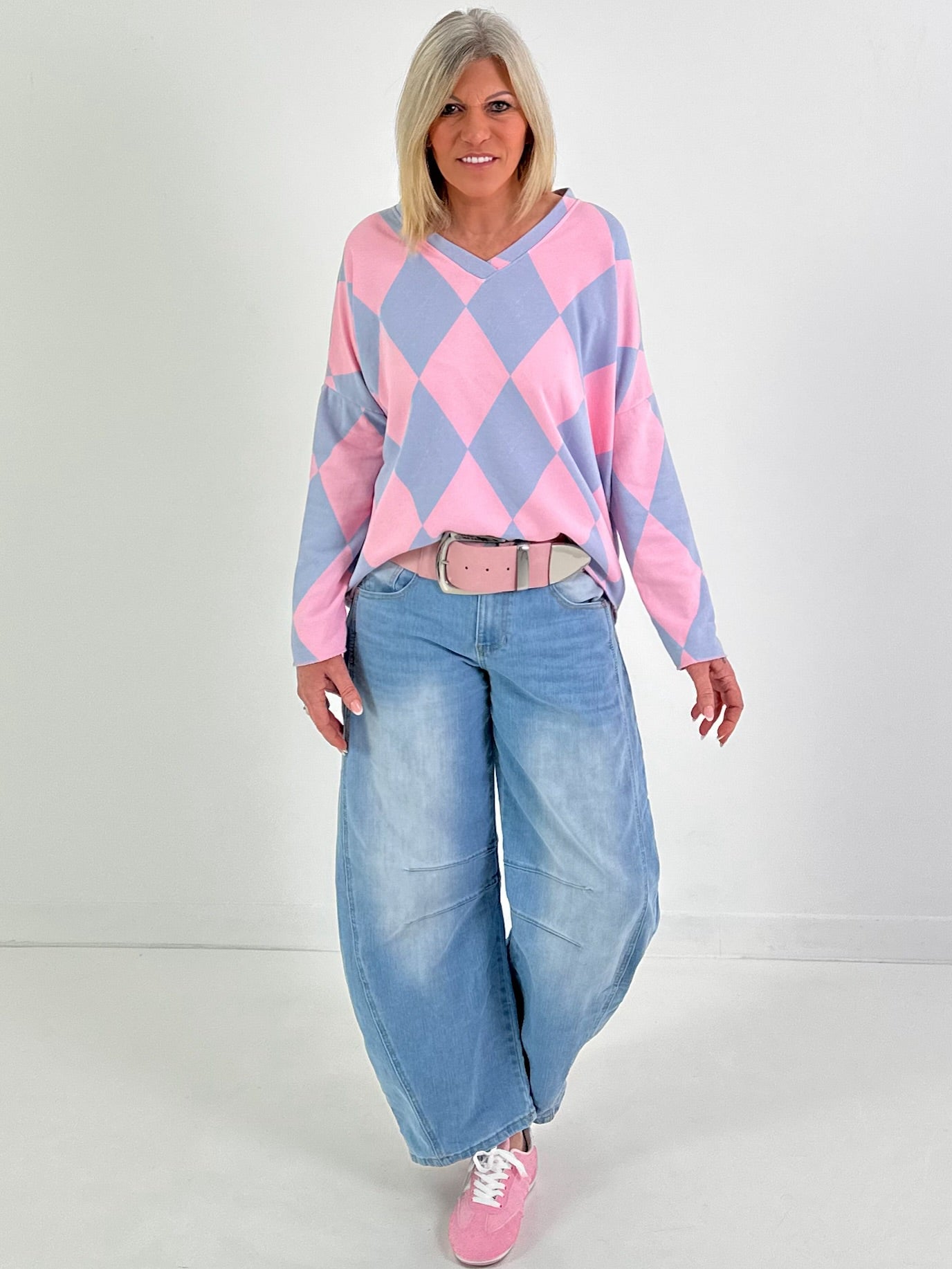 Ballonjeans in heller Waschung - denim