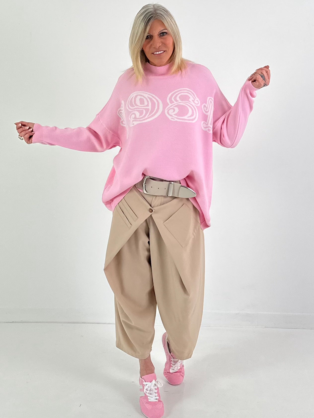 Gebreide trui 1981 - roze