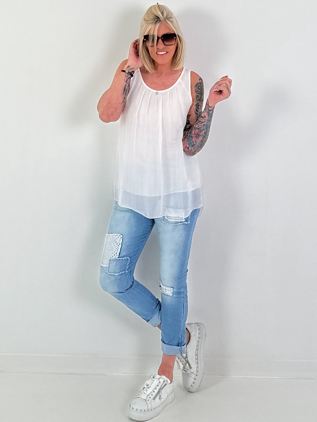 Silk top - white