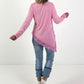 Feinstrick Pullover Modell "Velvet Ease" - rosa