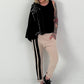 Hose mit seitlich verlaufenden Streifendetails - beige