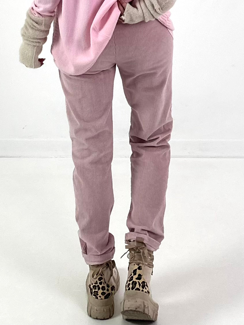 Corduroy trousers model "Easy Fit" - pink