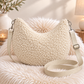 XXL crossbodytas in teddykrul-look - beige