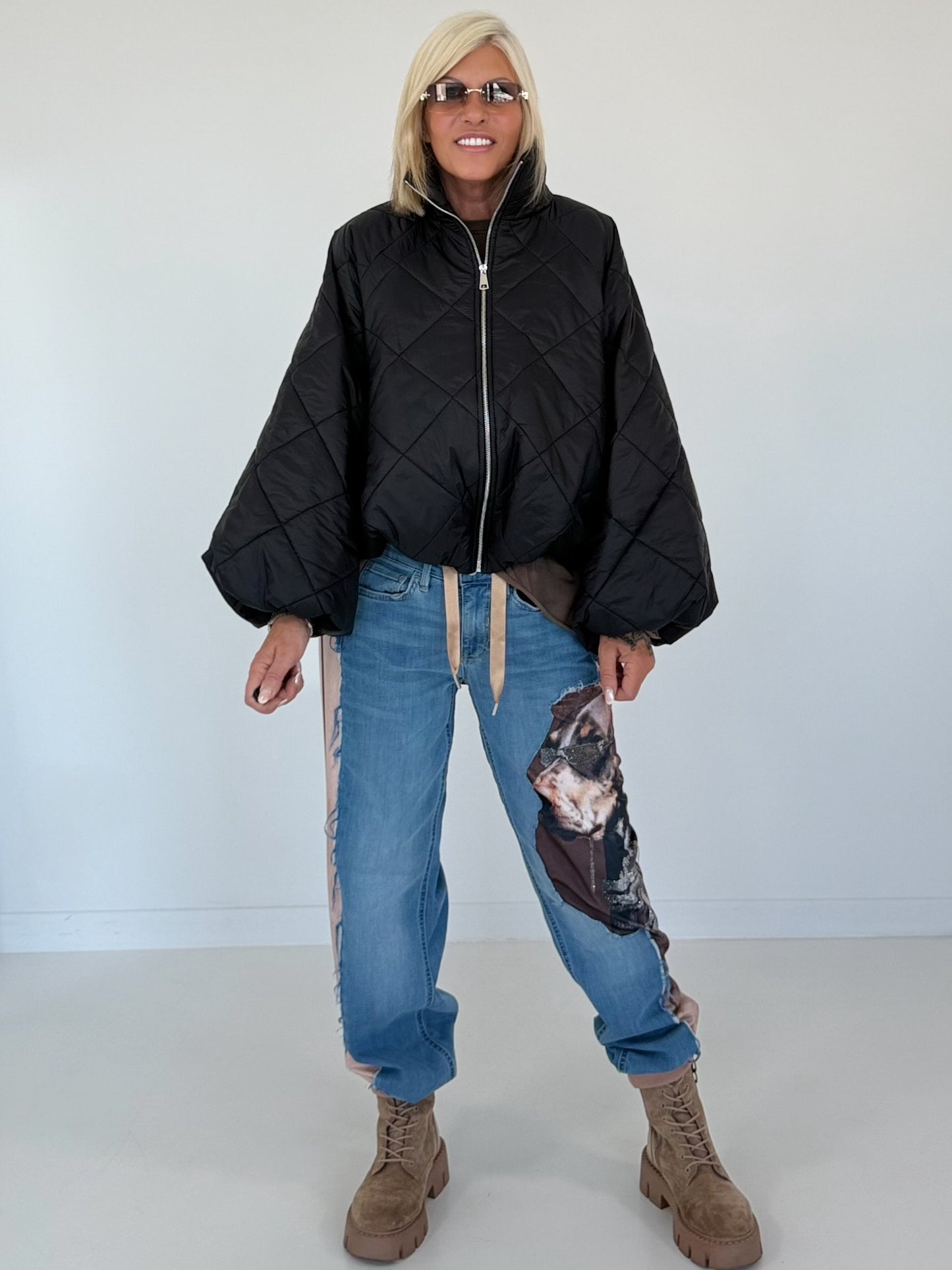 Jogg-Jeans im Used Look Dog - denim