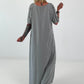 T-Shirt Kleid mit Ösen -grau