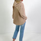 Hoodie mit Plissee-Einsatz Modell "Pleat Motion" - beige