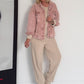 Oversized Cordjacke - rosa