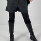 Leather-look shorts, model "Velvet Shine" - dark grey