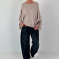 Oversized Pullover mit raffinierten Details - taupe