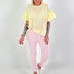 Blouse shirt with puff sleeves - yellow