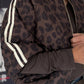 Weste im Leo-Look mit Streifen - leo-mokka