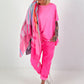 Shirt mit Nieten und Cut-Outs - neonpink