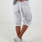 Short baggy shorts with overlap - white