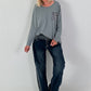 Shirt met 3D Leo letters - grijs