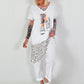 T-Shirt mit Schuhprint und Glitzerdetails - weiss-beige