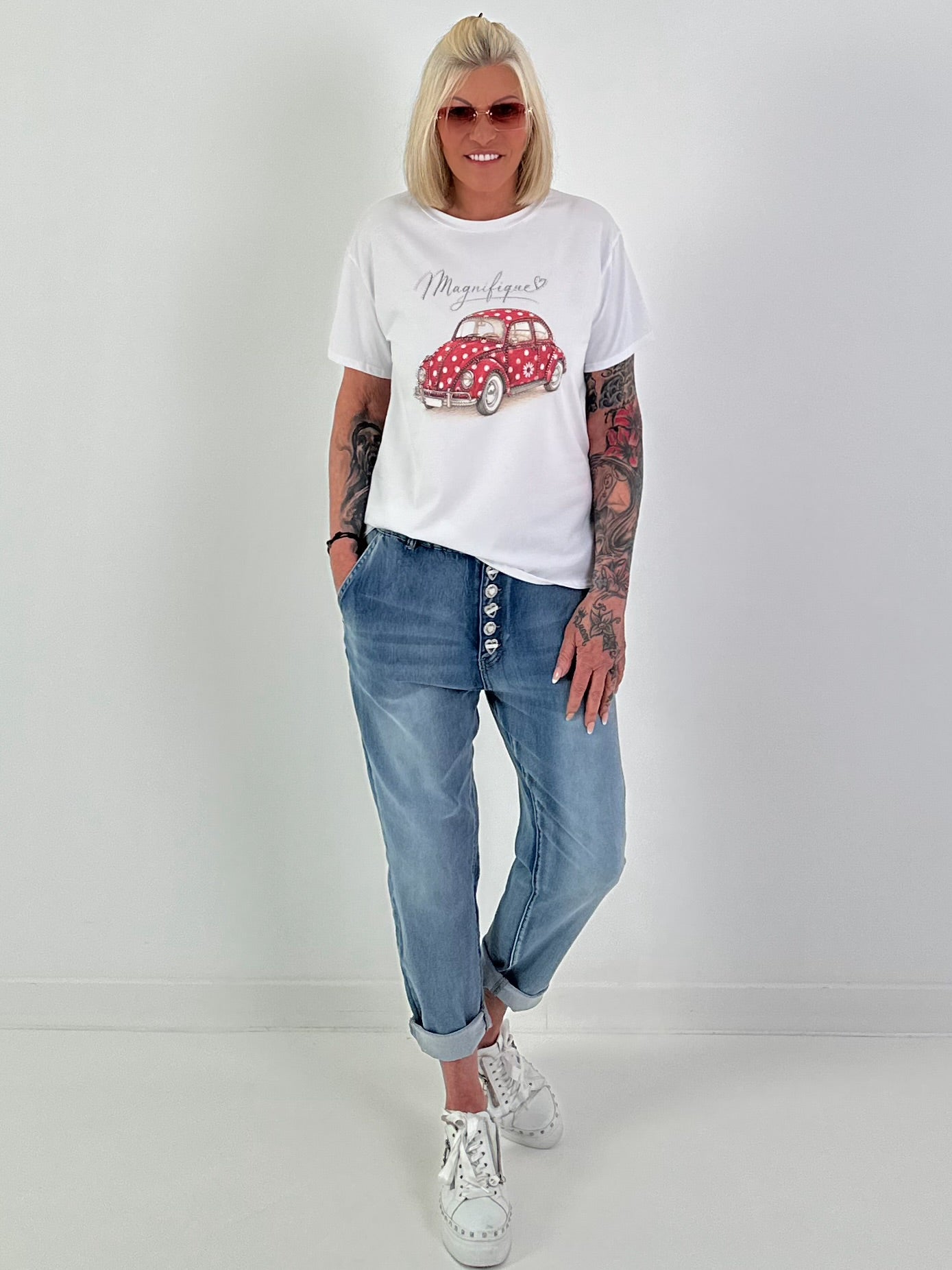 T-Shirt Magnifique - white-red