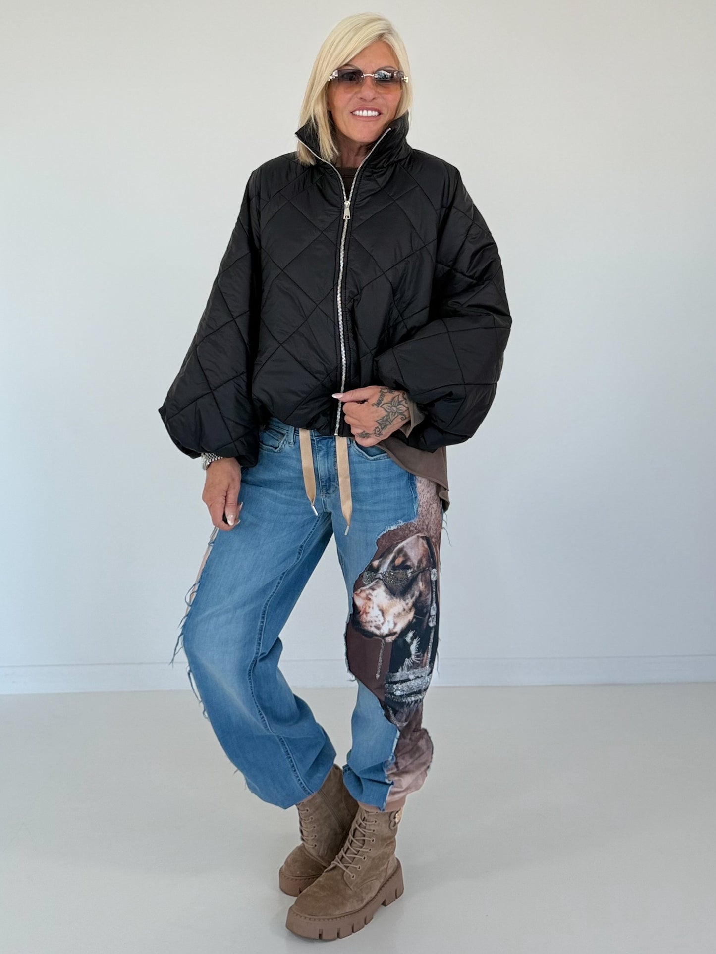 Jacke mit Puffärmelchen - schwarz