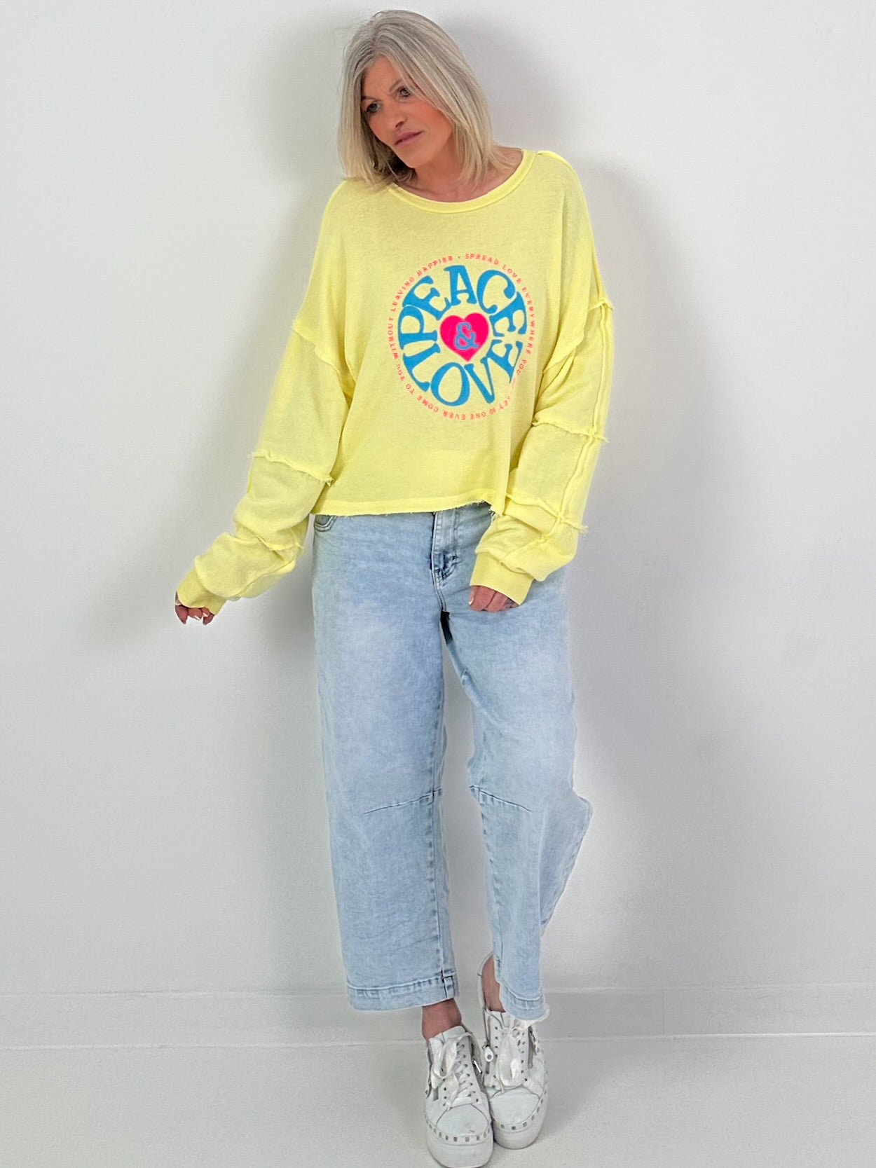 Sweater Peace&Love - gelb