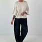 Pullover mit halbem Arm - beige