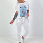T-Shirt Glitter Bag - white-light blue