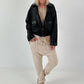 Vintage Blouson in leather look - black
